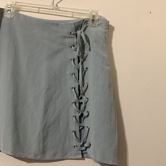 TOBI Blue Skirt 55% Linen 45% Rayon Lining 100%Rayon Size M/M Used - Picture 3 of 7